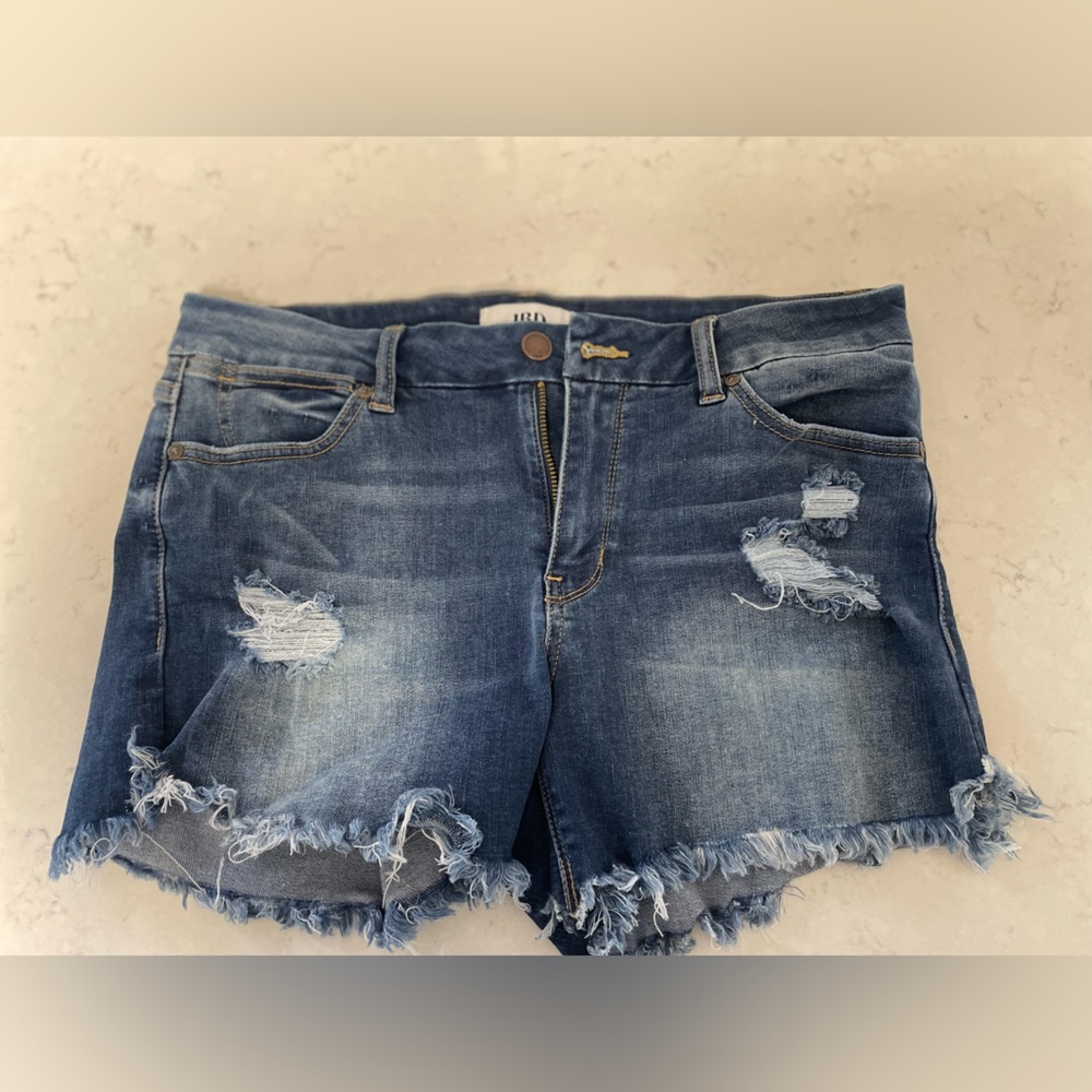 JBD Just Black Denim Distressed Blue Denim Shorts
